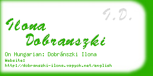 ilona dobranszki business card